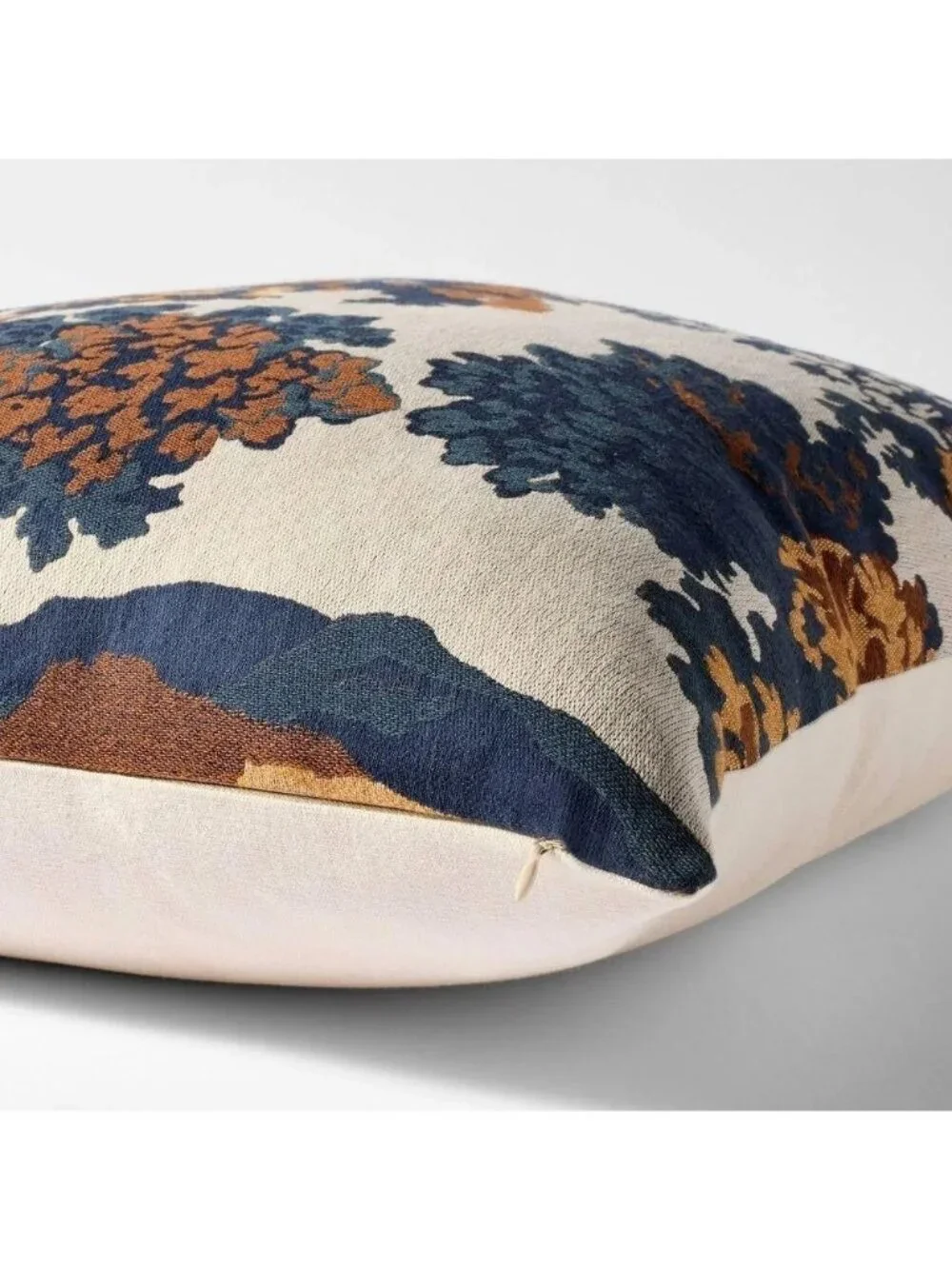 Threshold Cream Navy & Brown Tree Print Accent Throw Pillow Oversized 24